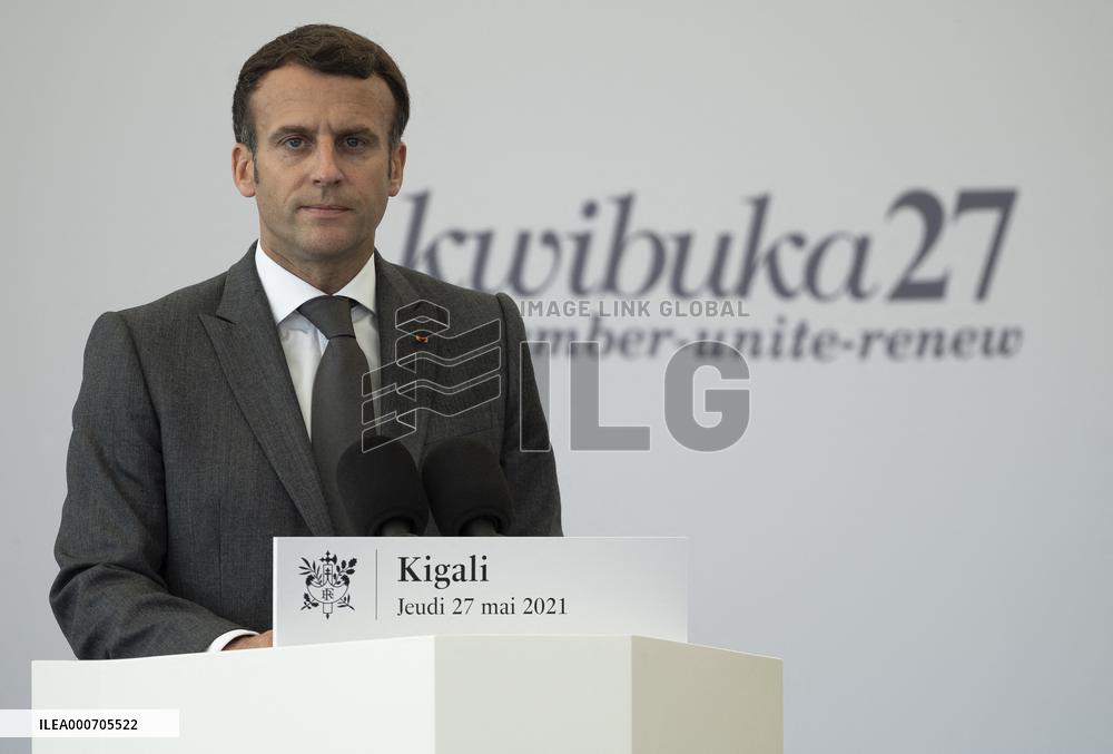 Macron Visits Genocide Memorial - Kigali