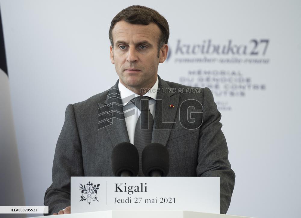 Macron Visits Genocide Memorial - Kigali