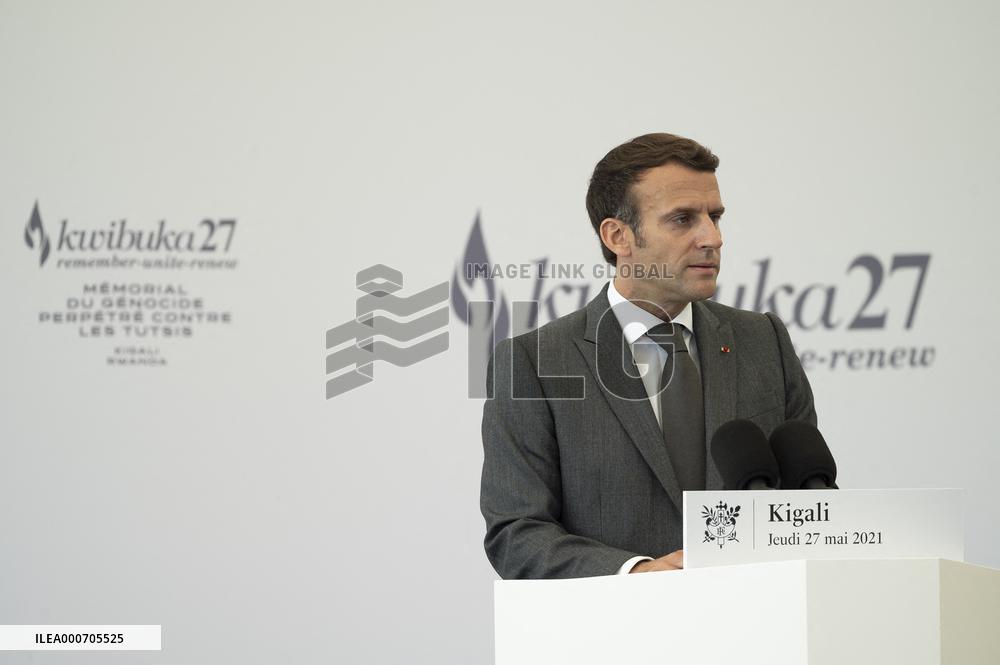 Macron Visits Genocide Memorial - Kigali