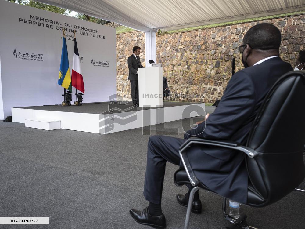 Macron Visits Genocide Memorial - Kigali