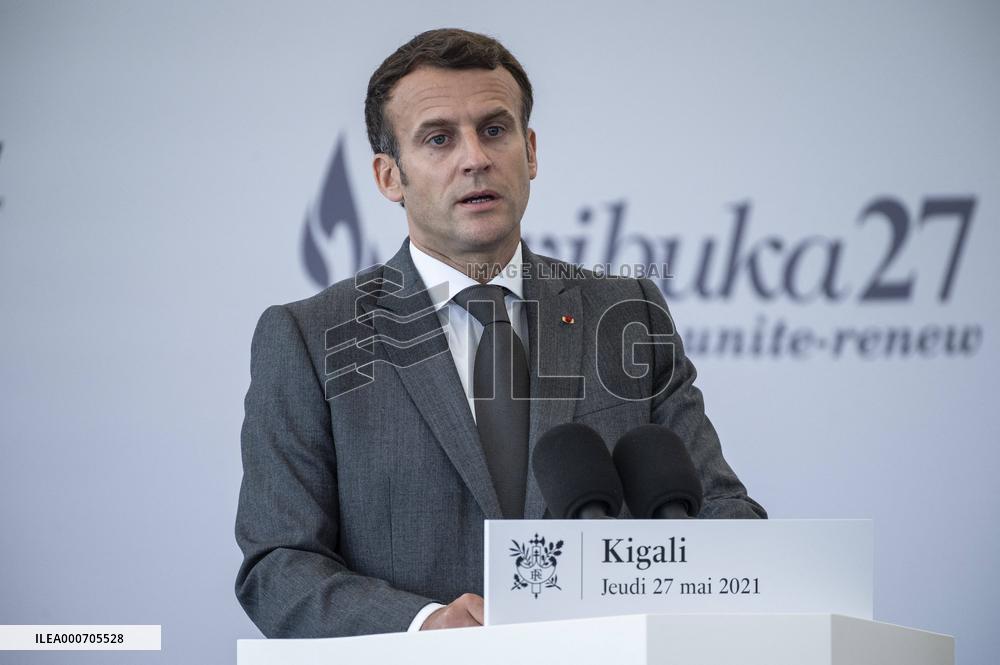 Macron Visits Genocide Memorial - Kigali