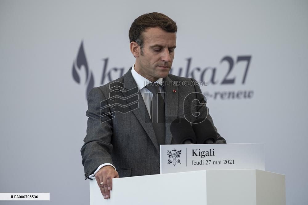 Macron Visits Genocide Memorial - Kigali