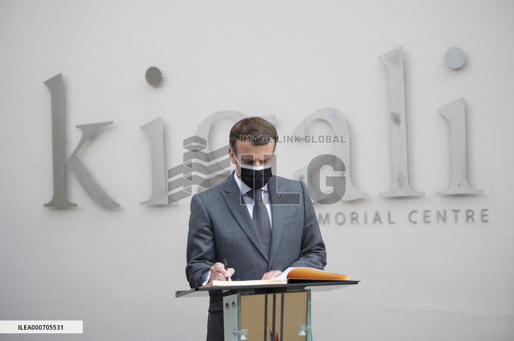 Macron Visits Genocide Memorial - Kigali