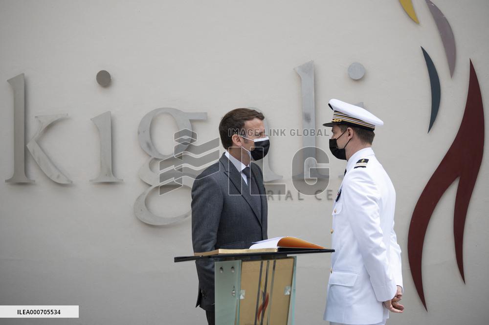 Macron Visits Genocide Memorial - Kigali