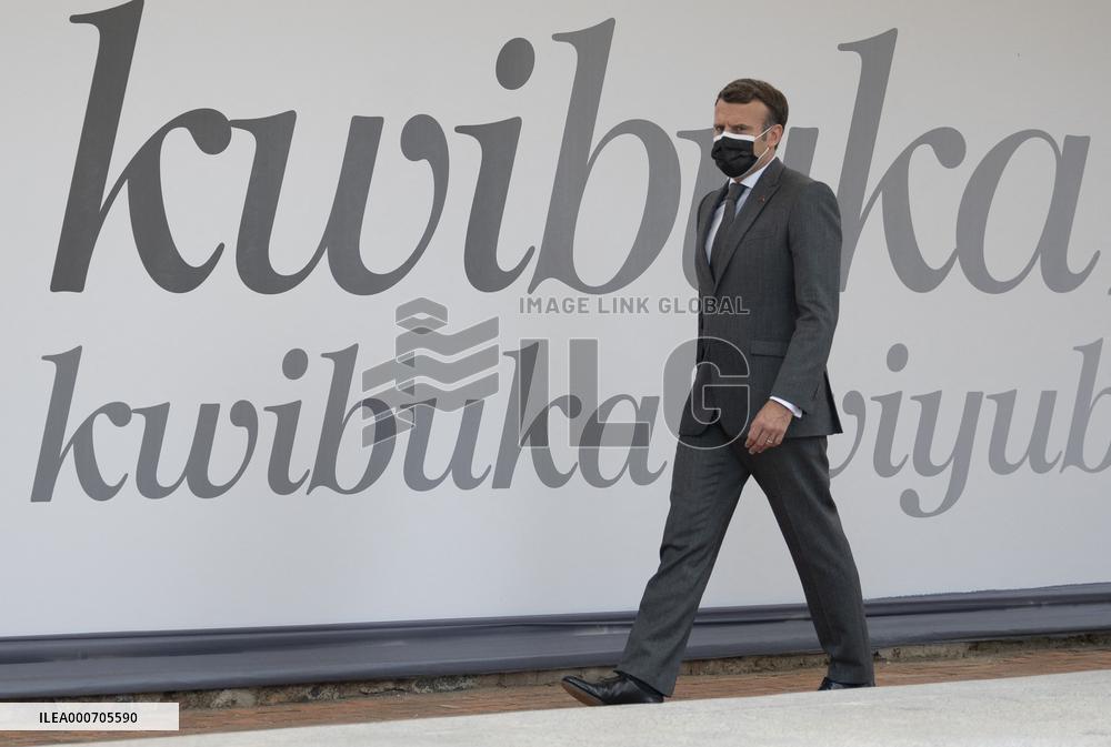 Macron Visits Genocide Memorial - Kigali