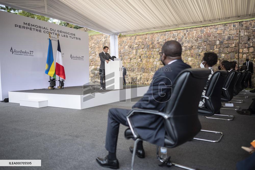 Macron Visits Genocide Memorial - Kigali