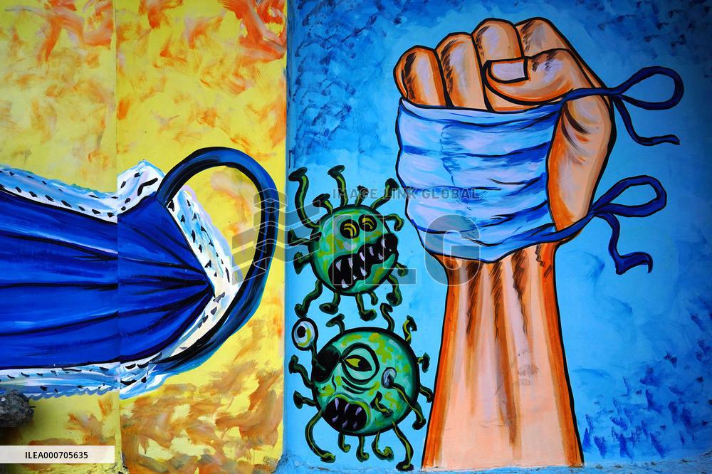 Mural on COVID-19 Coronavirus Awarness - India