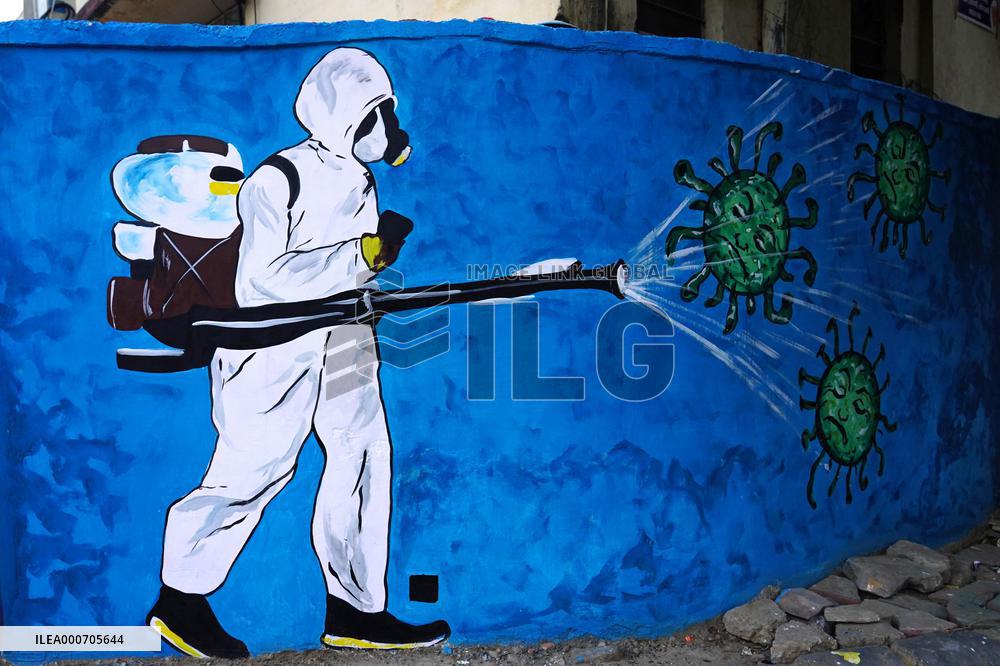 Mural on COVID-19 Coronavirus Awarness - India