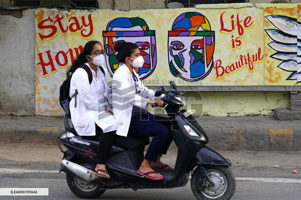 Mural on COVID-19 Coronavirus Awarness - India