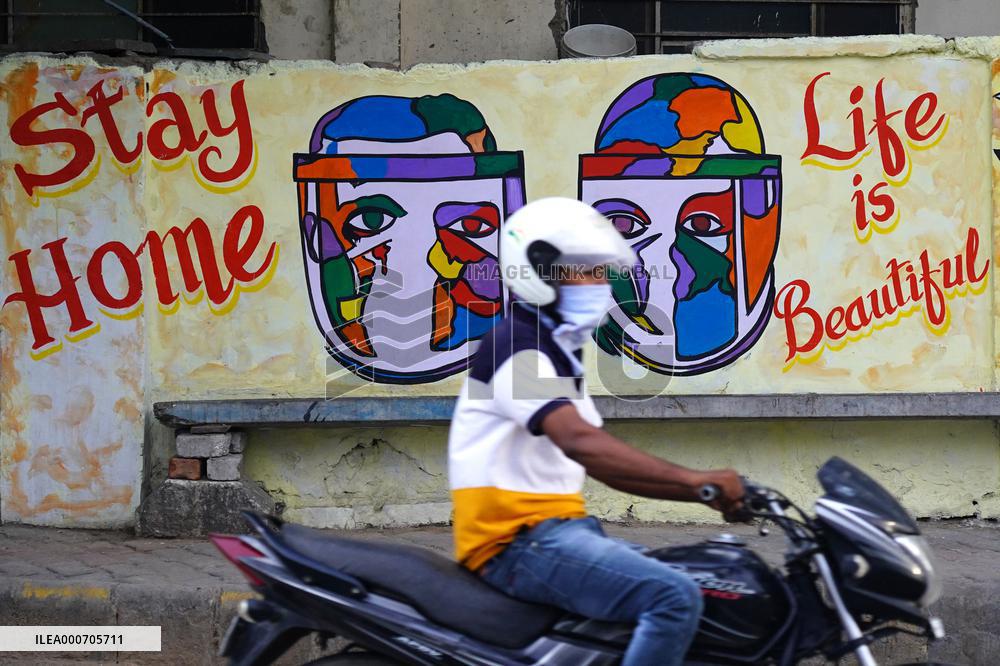 Mural on COVID-19 Coronavirus Awarness - India