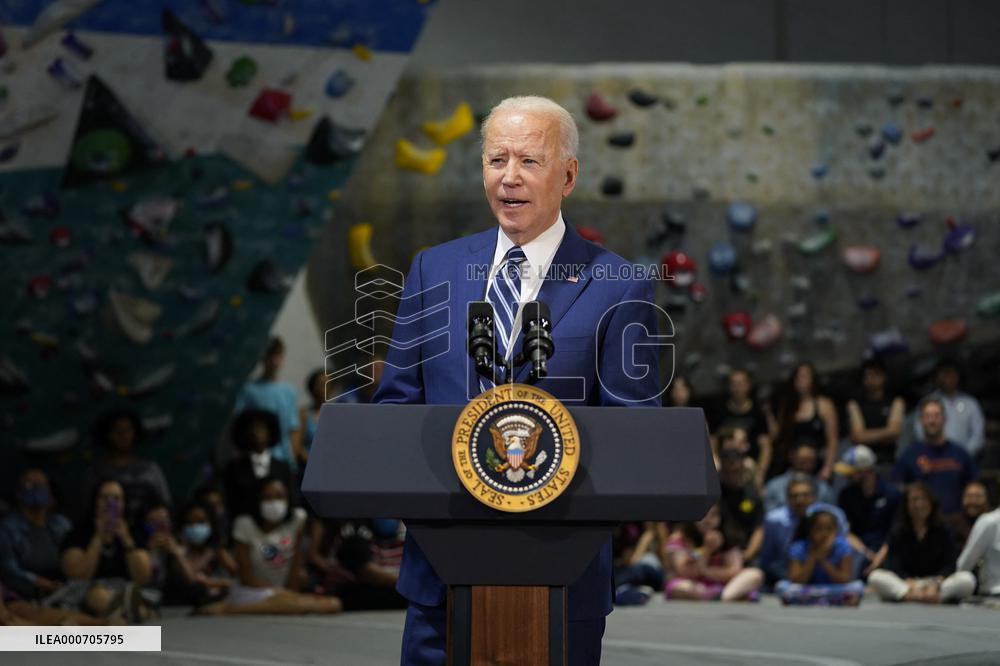 Biden and Northam Visit Sportrock CLlimbing Centern Alexandria, Virginia