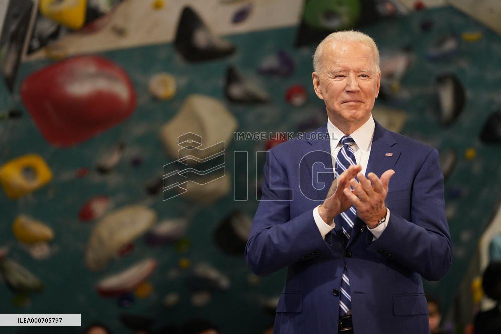 Biden and Northam Visit Sportrock CLlimbing Centern Alexandria, Virginia