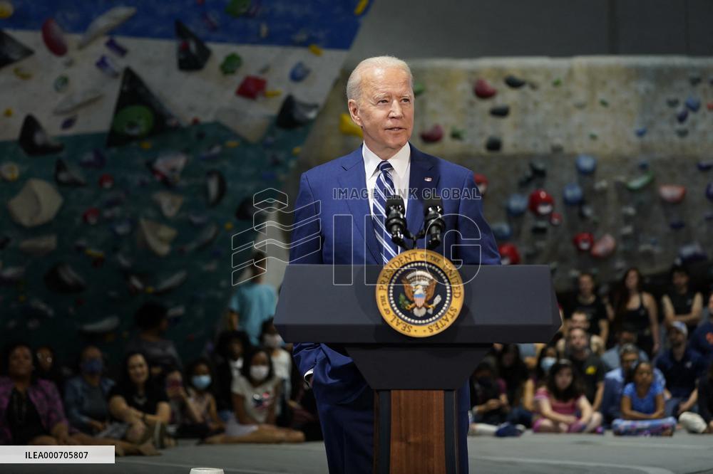 Biden and Northam Visit Sportrock CLlimbing Centern Alexandria, Virginia