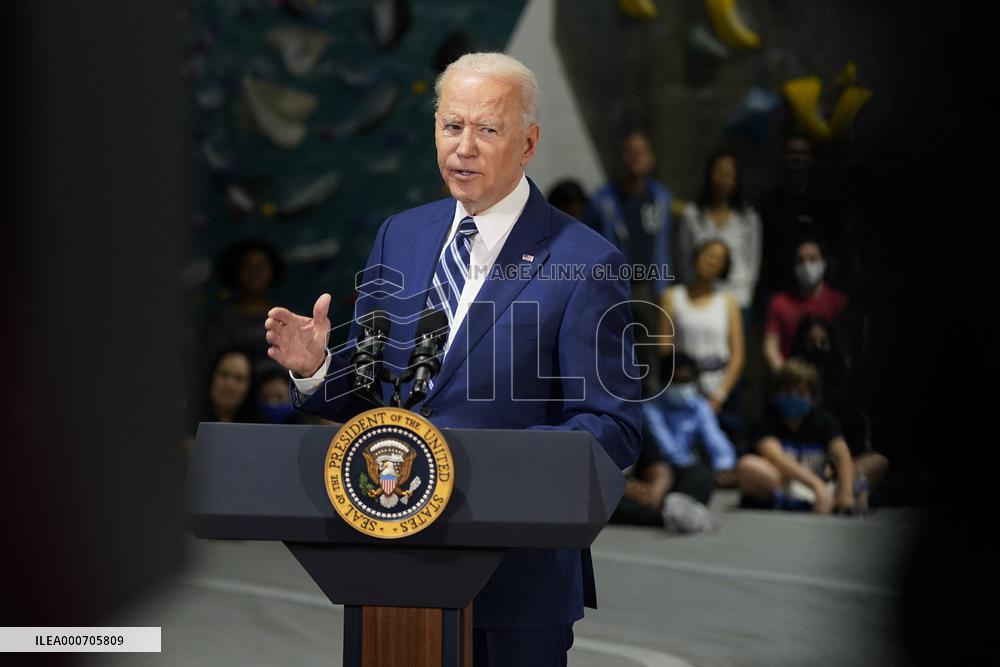 Biden and Northam Visit Sportrock CLlimbing Centern Alexandria, Virginia