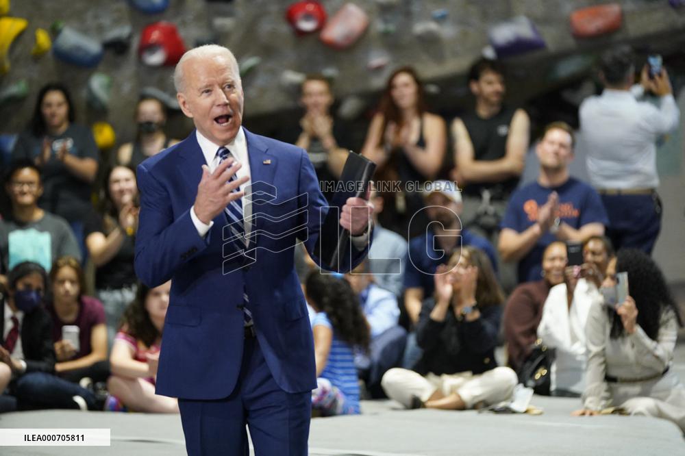 Biden and Northam Visit Sportrock CLlimbing Centern Alexandria, Virginia