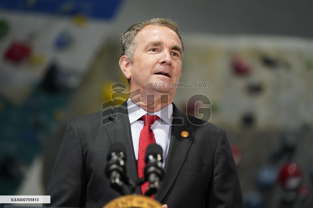 Biden and Northam Visit Sportrock CLlimbing Centern Alexandria, Virginia