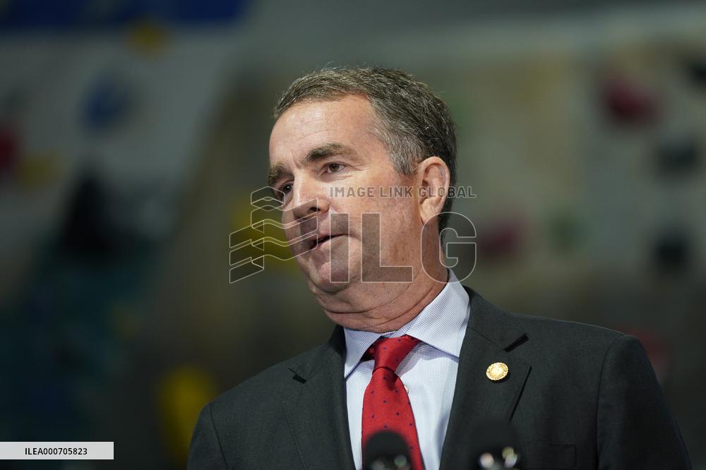 Biden and Northam Visit Sportrock CLlimbing Centern Alexandria, Virginia