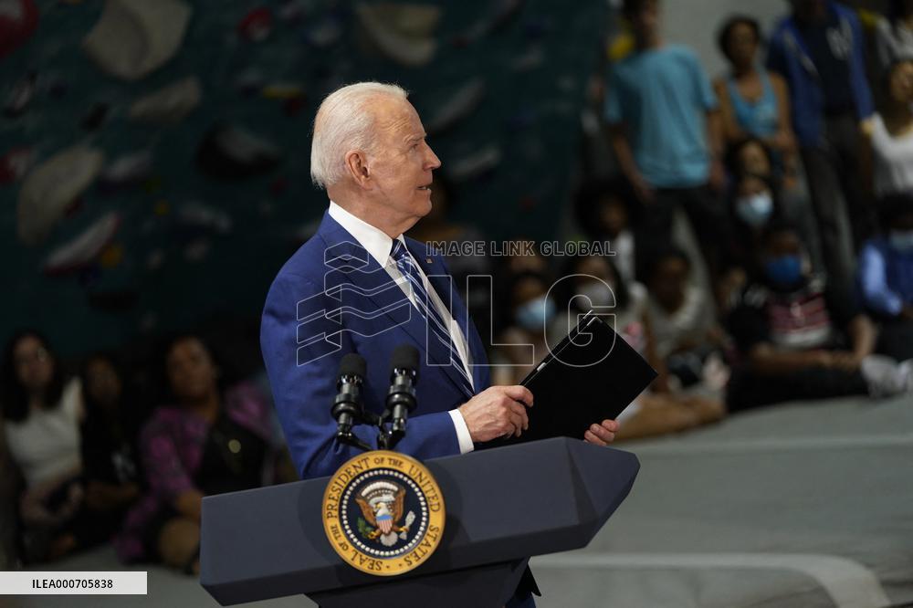 Biden and Northam Visit Sportrock CLlimbing Centern Alexandria, Virginia
