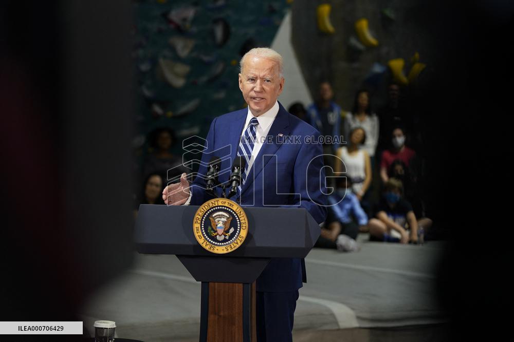 Biden and Northam Visit Sportrock CLlimbing Centern Alexandria, Virginia
