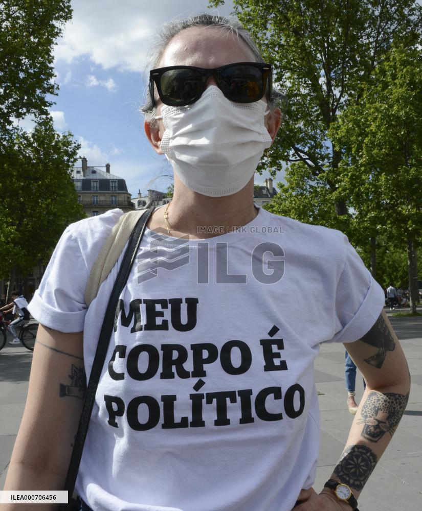Anti Bolsonaro protest in Paris