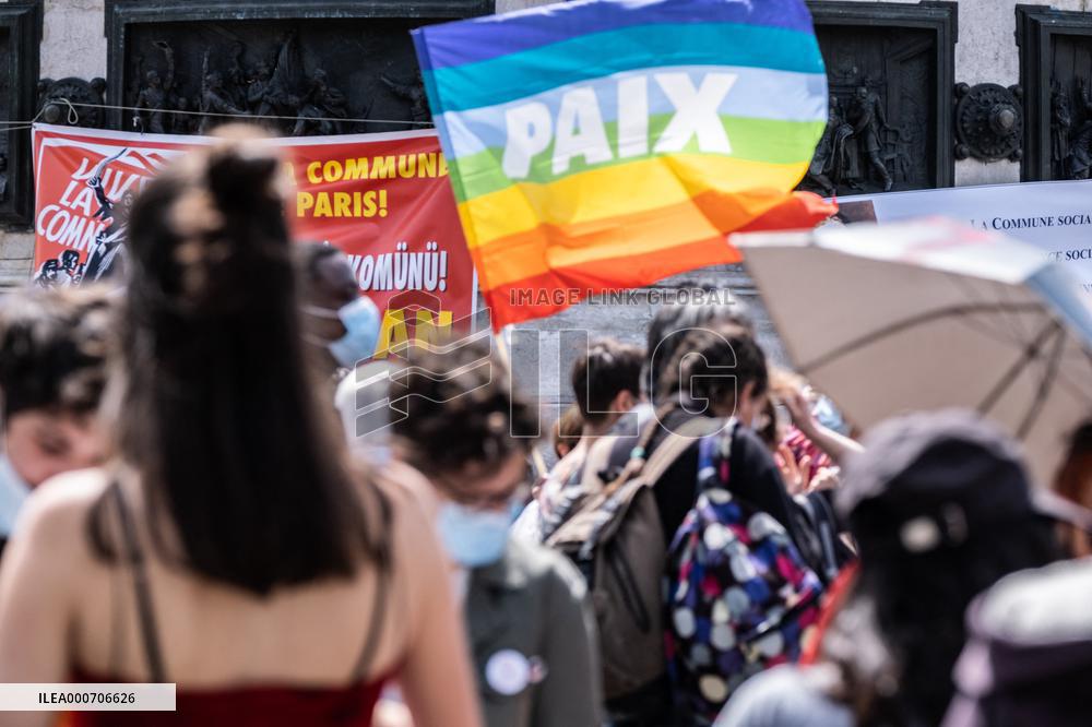 Rally to celebrate 150th anniversary of Paris Commune