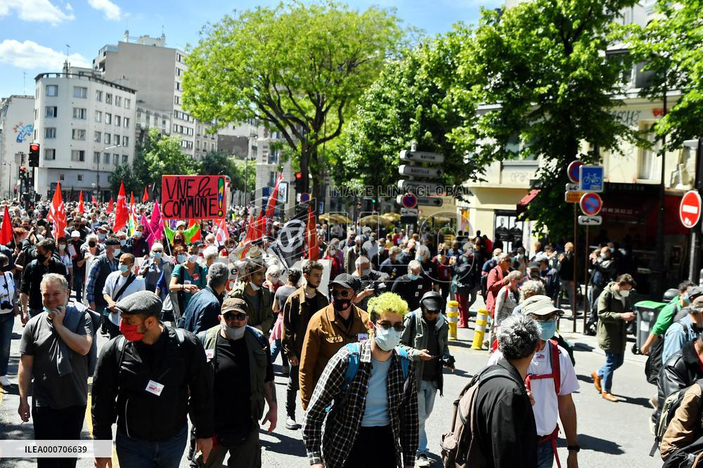 Rally to celebrate 150th anniversary of the Paris Commune