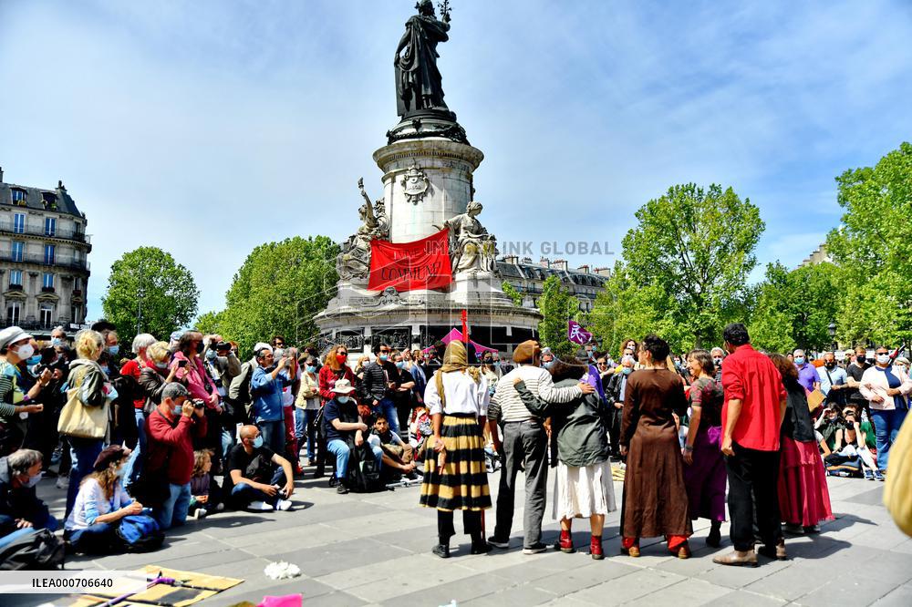 Rally to celebrate 150th anniversary of the Paris Commune