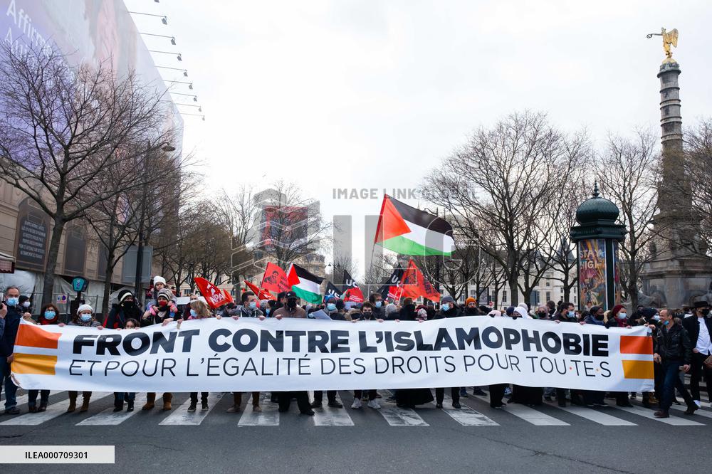 Demonstration against Islamophobia in Paris