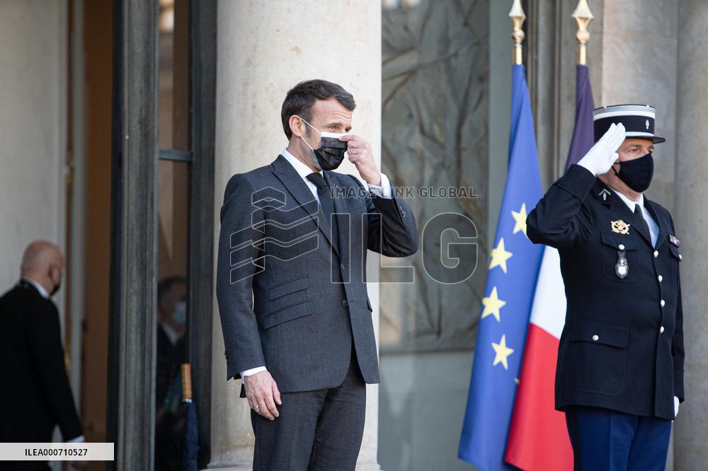 President Macron Welcomes Libyan President El-Menfi - Paris