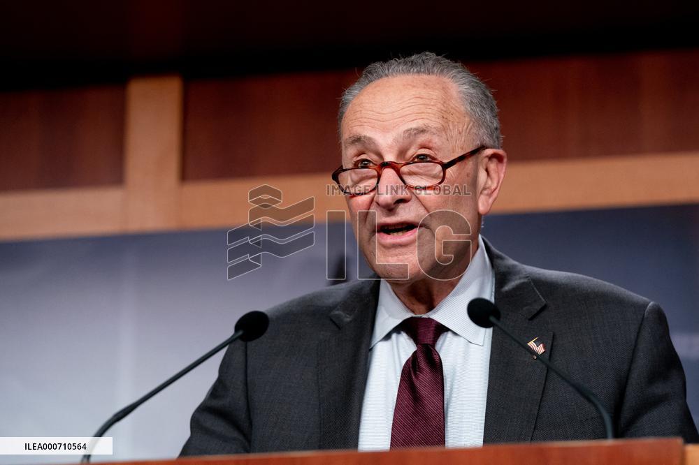 Senate Democrats Hold A Press Conference On Capitol Hill