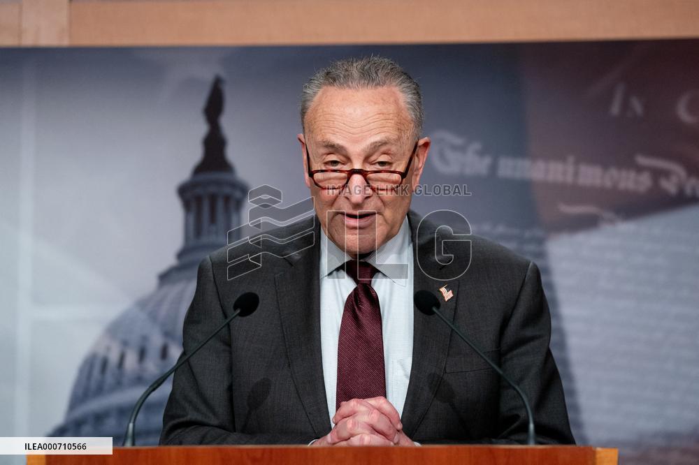 Senate Democrats Hold A Press Conference On Capitol Hill
