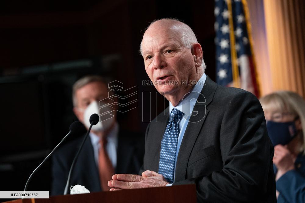 Senate Democrats Hold A Press Conference On Capitol Hill