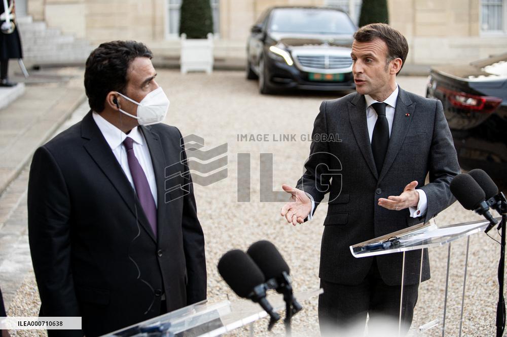 President Macron Welcomes Libyan President El-Menfi - Paris