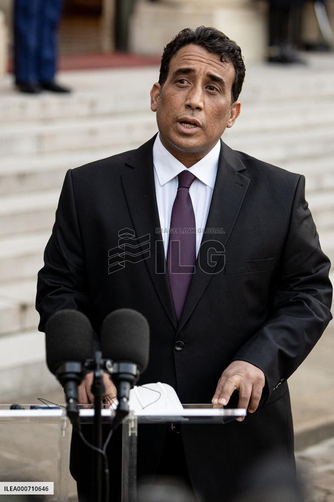 President Macron Welcomes Libyan President El-Menfi - Paris