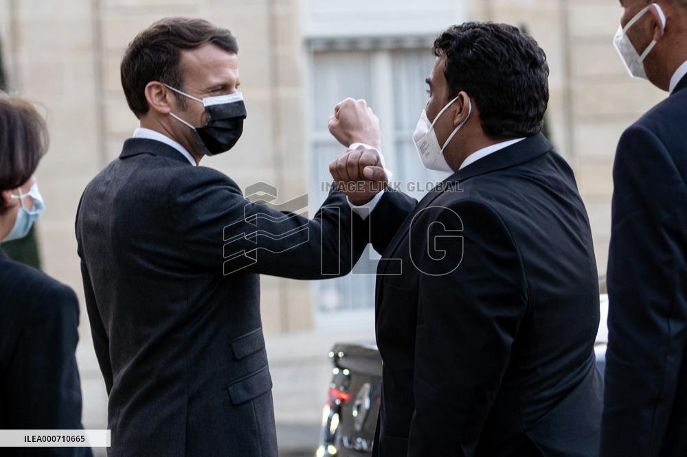 President Macron Welcomes Libyan President El-Menfi - Paris