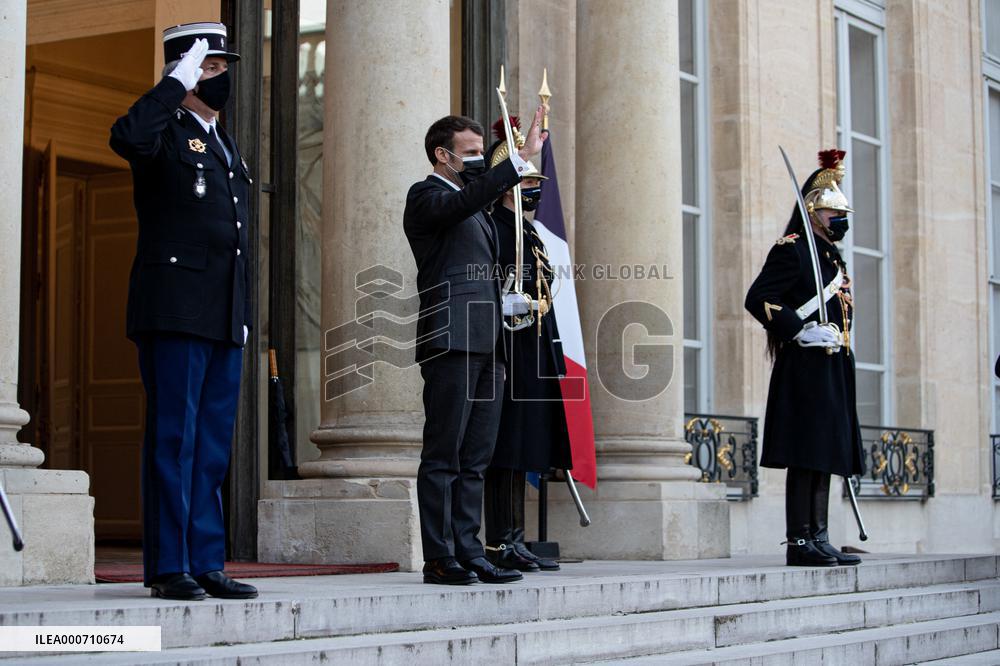 President Macron Welcomes Libyan President El-Menfi - Paris