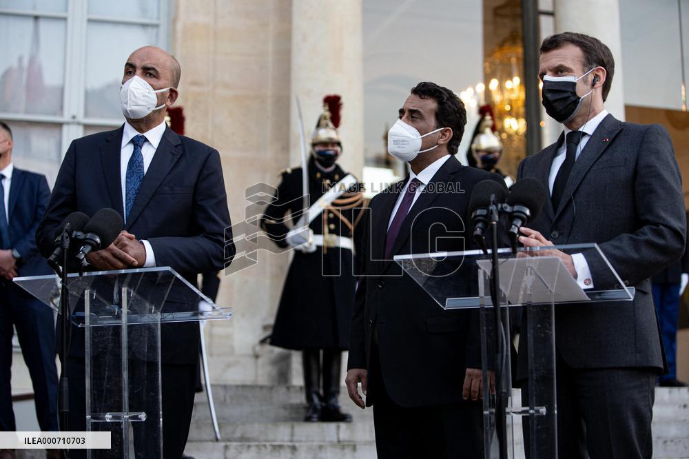President Macron Welcomes Libyan President El-Menfi - Paris