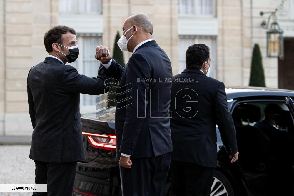 President Macron Welcomes Libyan President El-Menfi - Paris