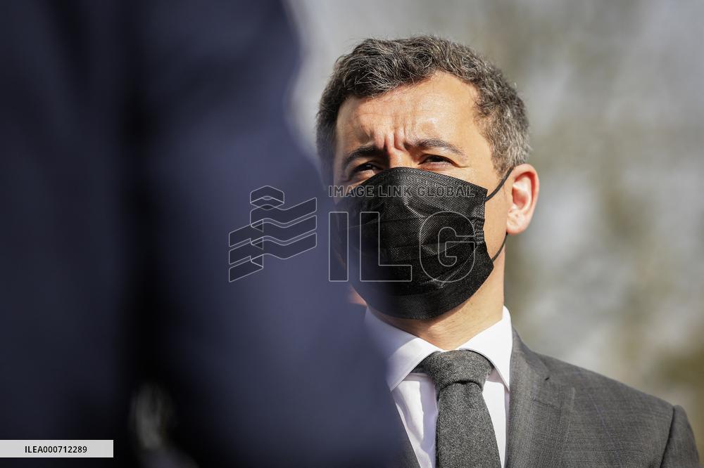 Gerald Darmanin Meets With Gendarmes Of Nouvelle-Aquitaine - Merignac