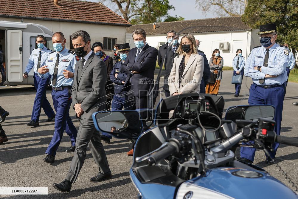 Gerald Darmanin Meets With Gendarmes Of Nouvelle-Aquitaine - Merignac