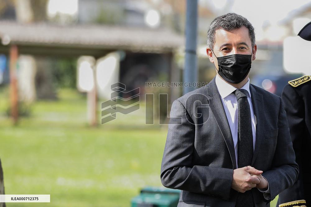 Gerald Darmanin Meets With Gendarmes Of Nouvelle-Aquitaine - Merignac