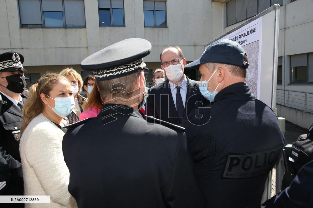 Jean Castex visits Police headquarter - Nimes