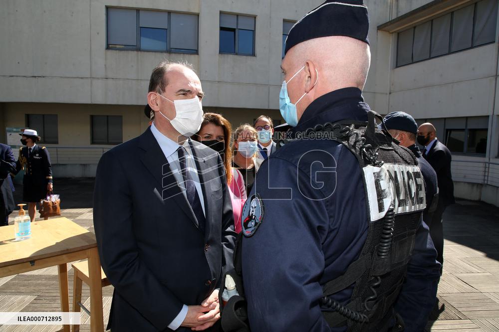 Jean Castex visits Police headquarter - Nimes