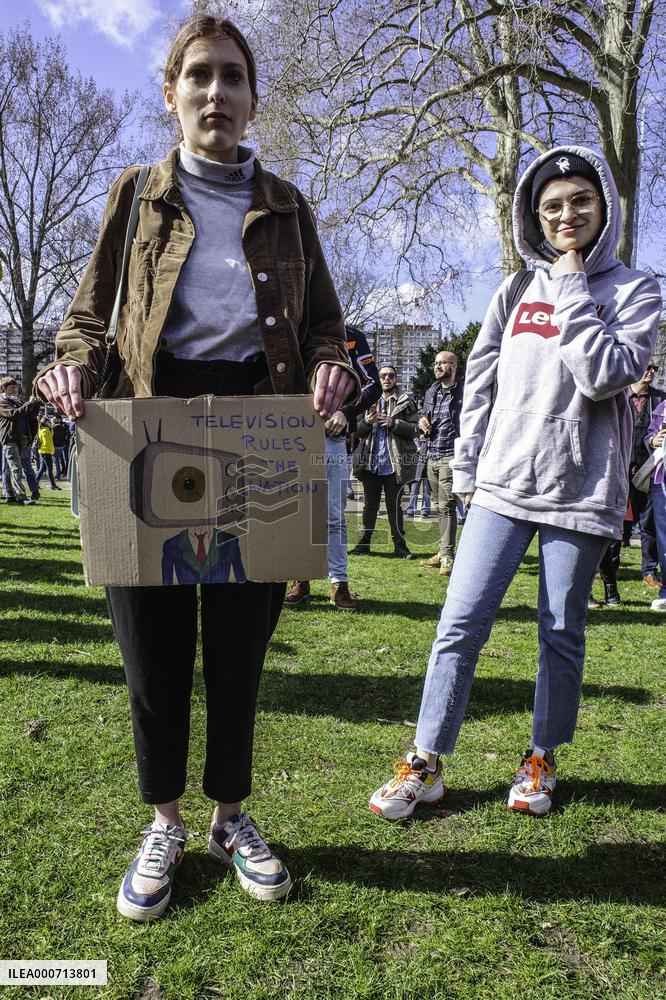 Anti lockdown protest - Liege