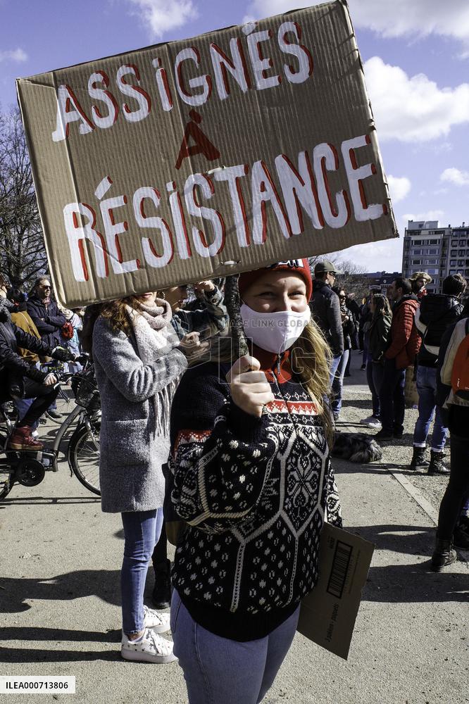 Anti lockdown protest - Liege