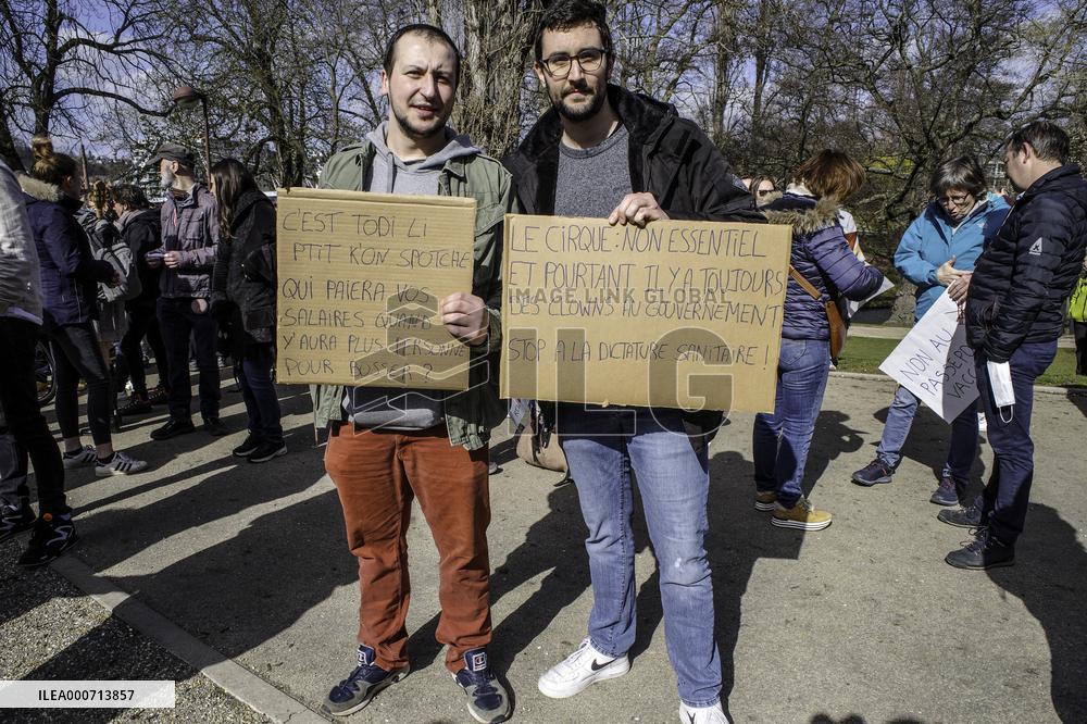 Anti lockdown protest - Liege