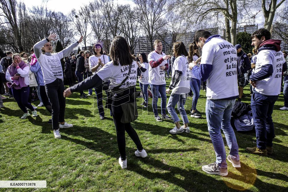 Anti lockdown protest - Liege