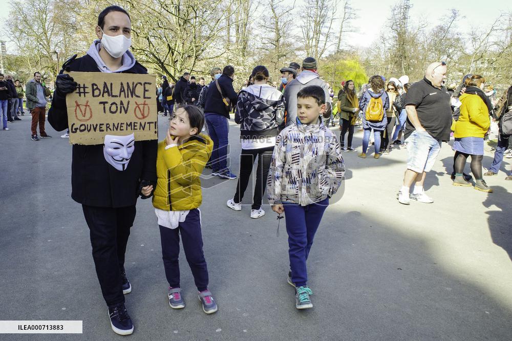 Anti lockdown protest - Liege