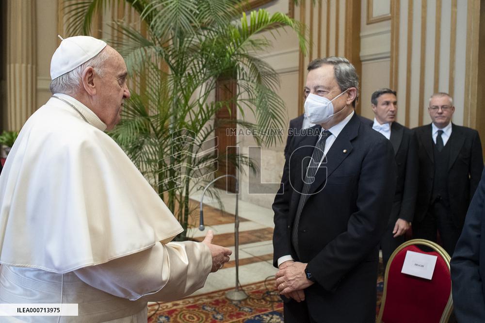 Pope Francis Meets Mario Draghi - Vatican