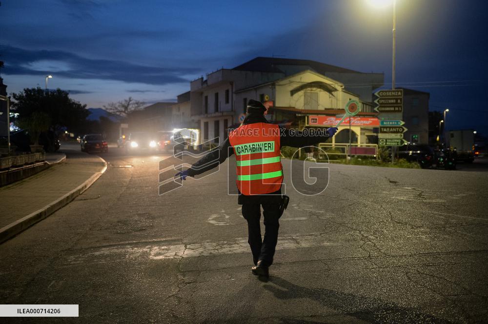 Carabinieri Checkpoint In Calabria - Italy
